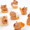 7Pcs/set Cartoon Cake Bread Capybara Animal Miniatures Resin Ornaments Fairy Garden Decoration Micro Landscape
