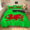 Y Ddraig Goch Pattern Bedding Quilt Set Quilt Cover Pillowcase Home Birthday Gift(1 * duvet cover + 2 * pillowcase, without core)