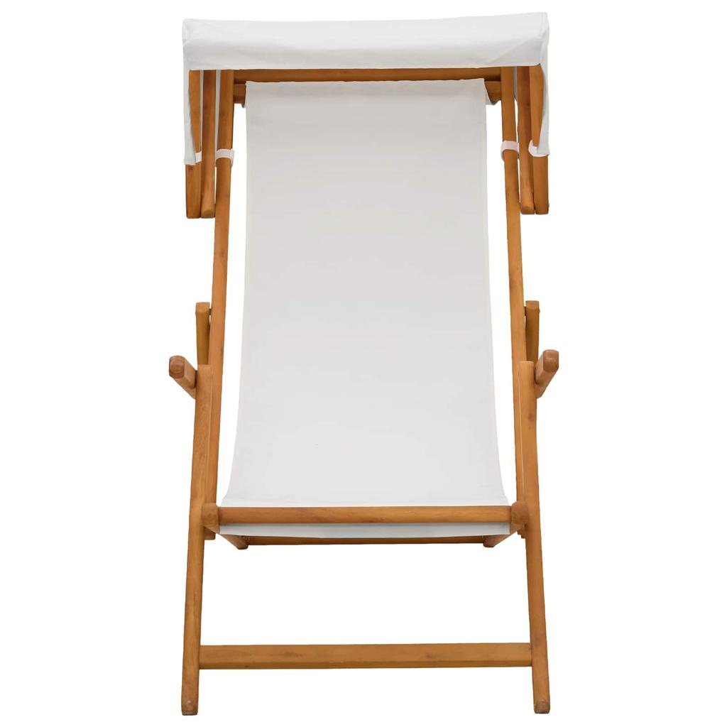 Sun Lounger 2 pcs 3 Position Solid Eucalyptus Wood Cream