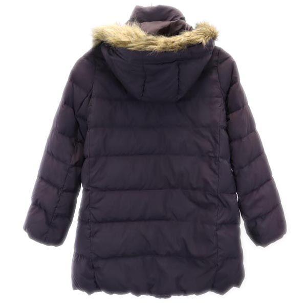 Uniqlo Пуховик 55,1" Фиолетовый Капюшон с мехом Детский Б/у