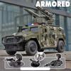 New 1:24 Alloy Tiger Armored Vehicle Truck Model Die-cast Metal Off-road Vehicle Model Military Explosion-proof Car Model Children's Toy Boy Gift