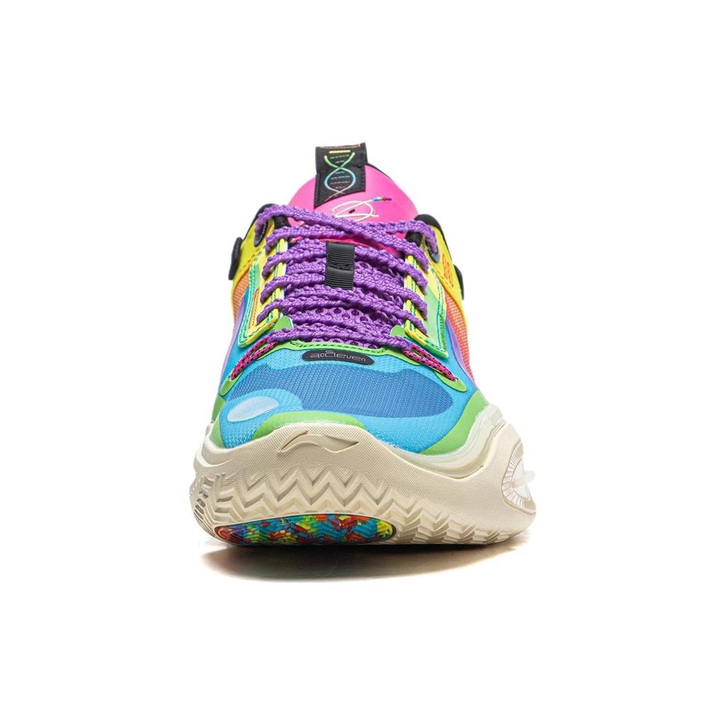 Li Ning All City 11 Амортизирующие Нескользящие Низкие Баскетбольные Кроссовки Мужские Сине-Желтые ABAT031-7
