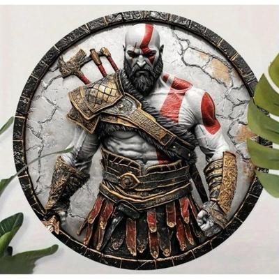 Знак жестяной круглый God of War Kratos, настенное искусство для декора игровой комнаты