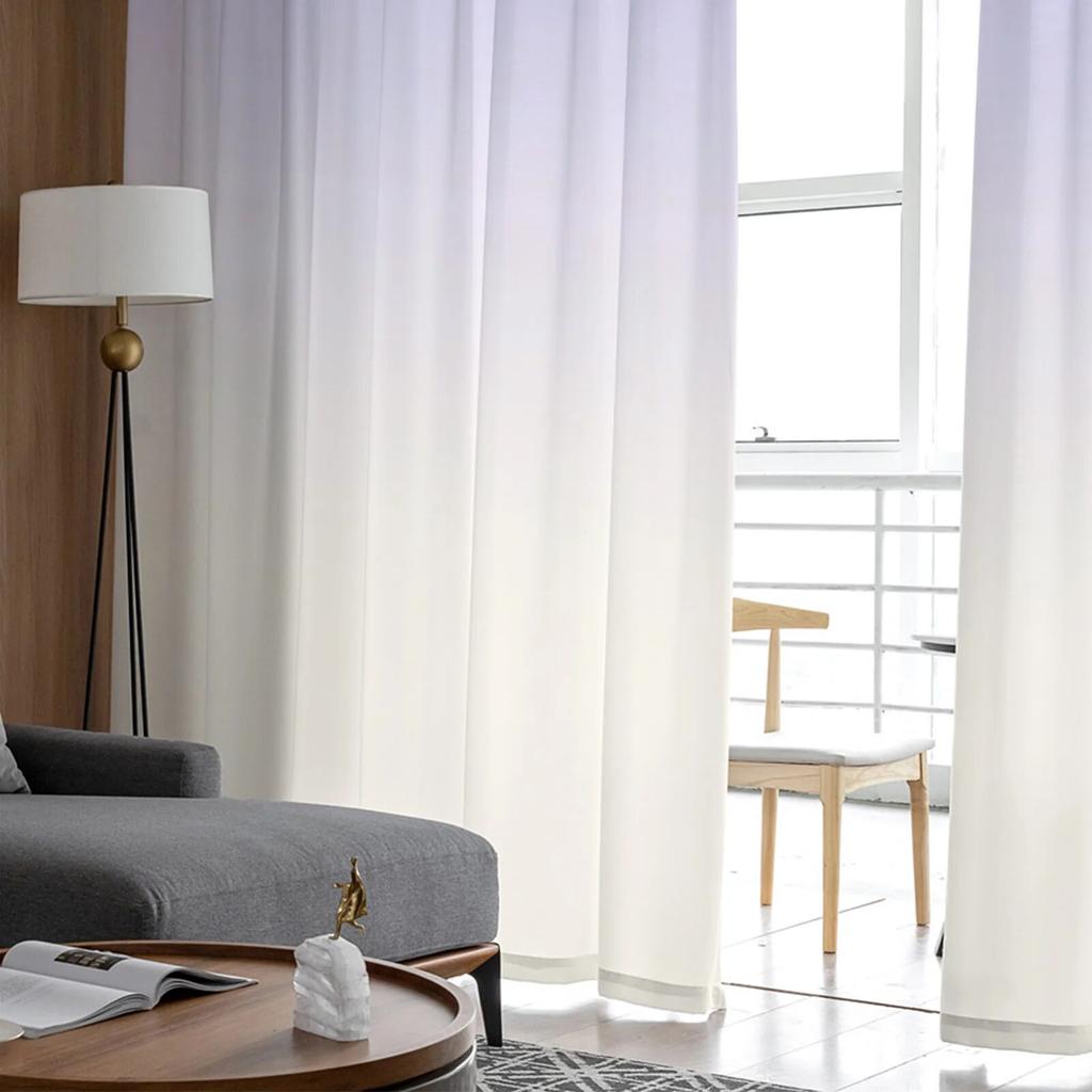 Кремово-фиолетовые градиентные домашние тюлевые шторы для спальни, гостиной, прозрачные шторы с принтом для балкона, летний домашний декор