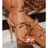 Мода Новый Дизайн Стиль Пип-То Носок Ремешок с Пряжкой Женские Сандалии Мода Кристалл Тонкий Высокий Каблук Стриптиз Вечеринка Женская Обувь Zapatos Mujer