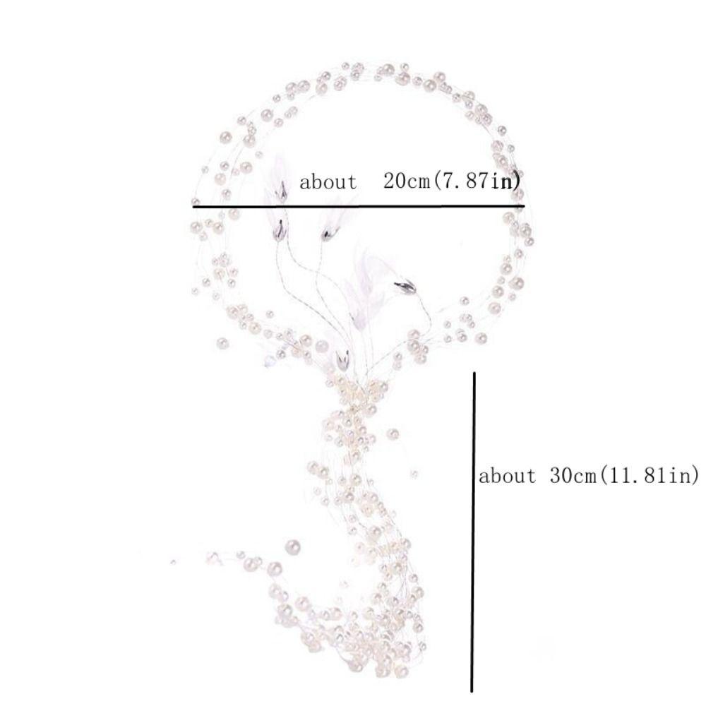 Elegant Pearl Flower Headdress Handmade Luxury Bridal Headdress Imitation Pearl Beaded Hair Accessories Wedding