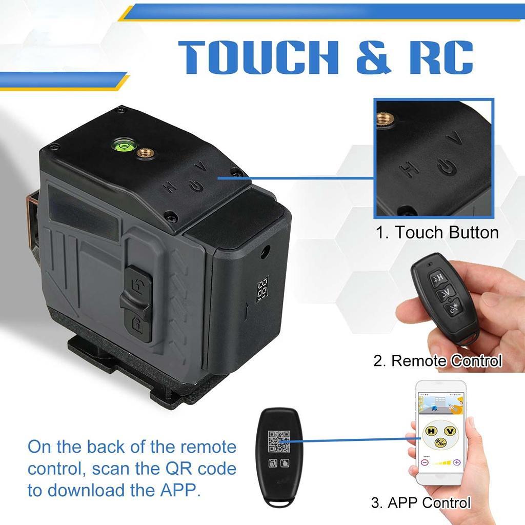 8/12/16 Line 4D Laser Level Adjustable Green Light Self-Leveling 360°Rotary Horizontal Vertical Cross Auto Measuring