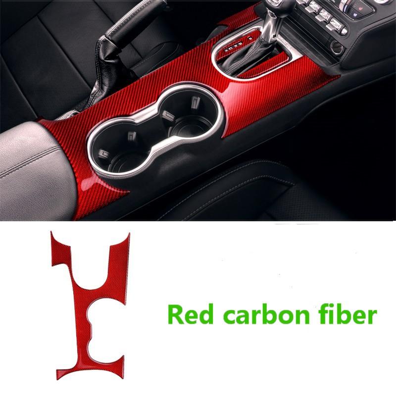 Углеродное волокно Автомобильная панель переключения передач, украшение для Ford Mustang 2015-2017, центральная консоль, автомобильные аксессуары