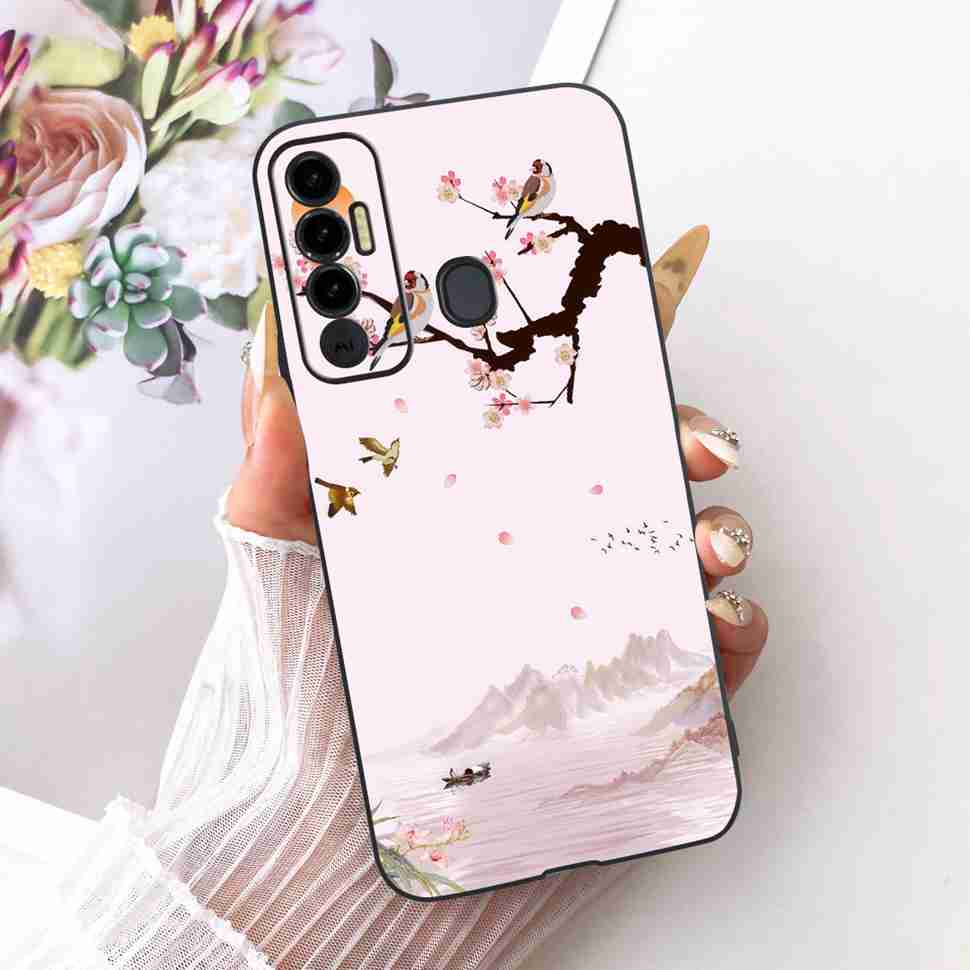 Simple Design Cartoon For Tecno Spark 7P KF7j Case Silicone TPU Black Cover For Tecno Spark7P 7p 6.8" Bumper Phone Cases Fundas