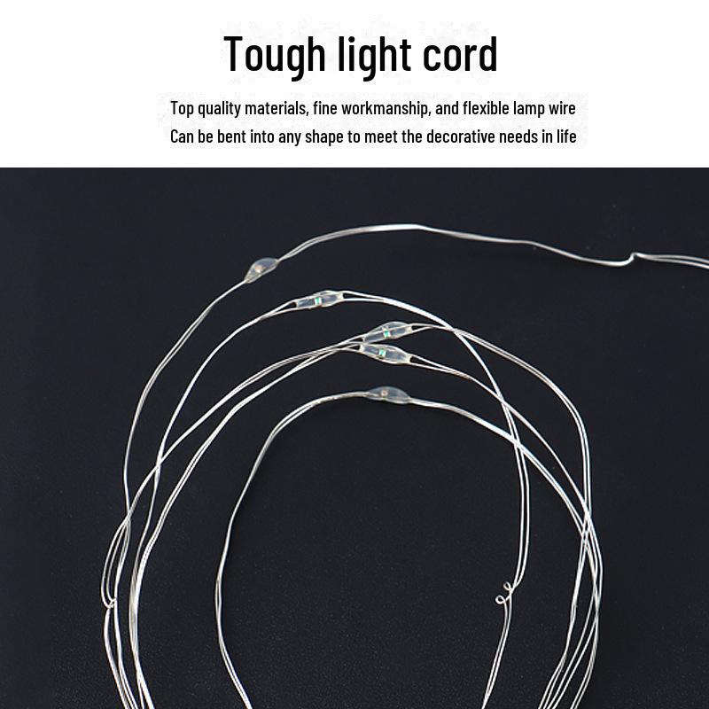 Красочные светодиодные гирлянды в виде цветов - медная проволока, питание от батареек, идеально подходят для украшения рождественской елки