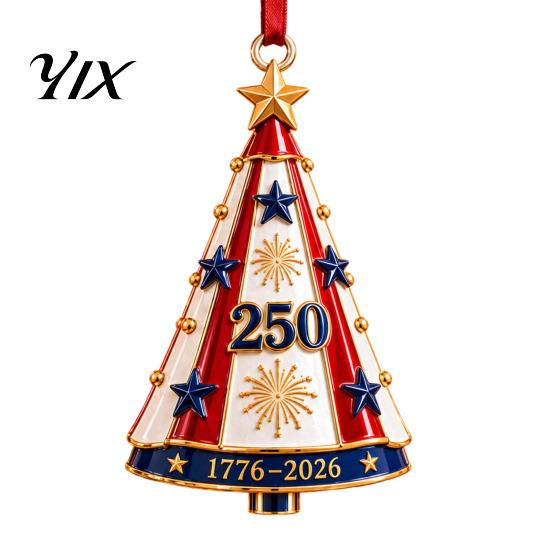 Seasonal Festive Gifts Patriotic Christmas Tree Ornaments, Acrylic Holiday Pendant for Independence Day, Winter Home Decor Indoor Outdoor Hanging