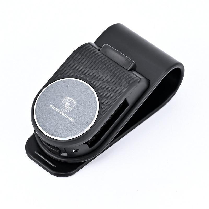 Car Visor Sunglasses Holder Portable Universal Glasses Ticket Accessories For Porsche Cayenne GTS Panamera Carrera GT3 Sticker