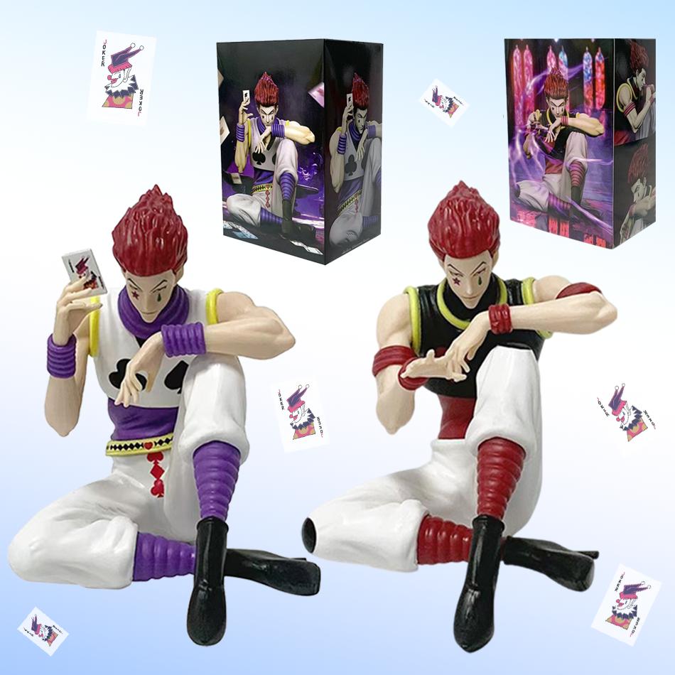 Аниме фигурка коллекционная модель фигурка: Для Hunter X Hunter 11 см шарнирная сидячая фигурка Хисоки двухцветная, подарок на день рождения