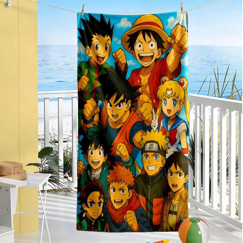 One Piece Adventure Beach Towel Quick-Dry Soft Microfiber Comfortable Lightweight Perfect for Traveling Yoga Camping and Swimming
