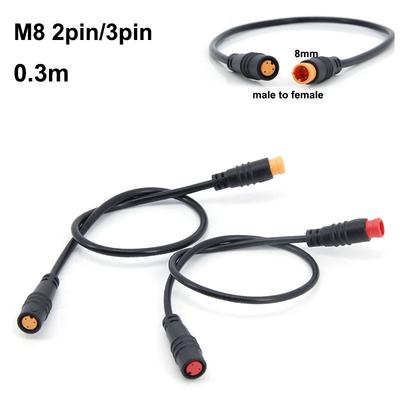30 см M8 2 3 5-контактный датчик скорости электровелосипеда, мужской-женский M/F, удлинительный кабель для электровелосипеда, водонепроницаемый штекер провода