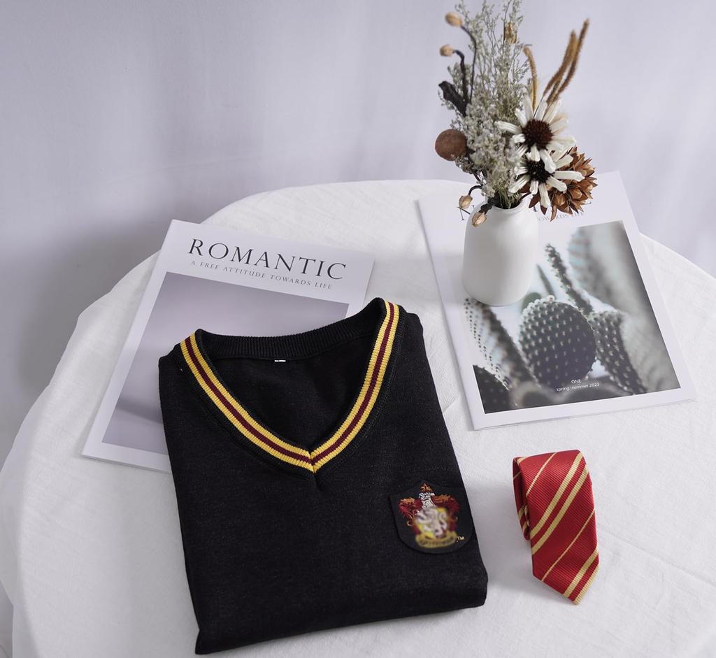 Костюм Гарри Поттера Гриффиндора, Хаффлпаффа, Слизерина, Когтеврана, унисекс, костюм с длинными рукавами, вязаный свитер, костюм для косплея, комплект из 2 предметов, винный