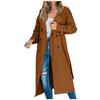 Women's Autumn And Winter Casual Temperament Solid Color Trench Coat In The Long Jacket