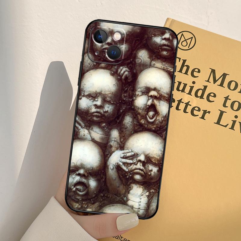 Чехол для телефона Hr Giger Li II для iPhone 16 15 13 11 12 14 Pro Max 13 12 mini XR 16e 15 16 Plus Полное покрытие