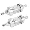 Pmandgk 2X Chrome Glass Fuel Gasoline Crude Engine Inline Filter 5/16" 8mm Silver Motorcycle