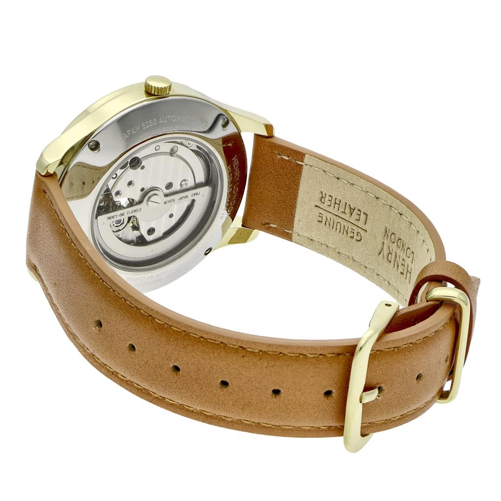 Часы HERITAGE SIGNATURE зеленый циферблат нержавеющая сталь минеральное стекло автоматический 39 мм обычная гарантия часы коричневые [Henry London] HL39-AS-0454 [Товар]