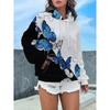 Women'S Hooded Sweatshirt Featuring a Colorful Striped Print Design, Made from Comfortable And Skin-Friendly Fabric