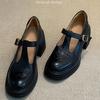 Коровья кожа~ Натуральная кожа на толстой подошве туфли Мэри Джейн женские черные на высоком каблуке толстый каблук ретро французские одинарные туфли увеличивающие рост маленькие кожаные туфли