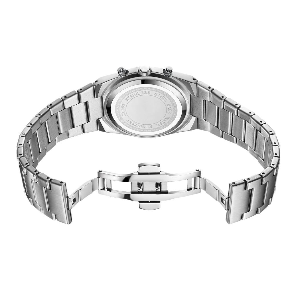 Роскошные часы для мужчин кварцевые деловые мужские часы водонепроницаемые светящиеся мужские часы из нержавеющей стали с хронографом