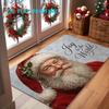 1pc, 2D Flat Printing, Santa Claus "Joy To the World" Entrance Doormat, Colorful Non-Slip, Machine Washable Mat, Suitable for Home Decor, Entryway, Ha