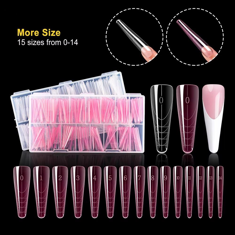 150 шт./коробка типсы для наращивания ногтей, полное покрытие, многоразовый французский маникюр, высококачественные двойные формы, форма для ногтей