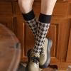 Новая Мода Толстые Женские Черные Гольфы Осень Зима Женские Удобные Клетчатые Теплые Длинные Носки Для Женщин