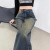 Women's Retro Wide-Leg High-Waist Jeans - Summer/Autumn 2024 Trend, Loose Straight-Leg, Floor-Length Pants