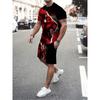 New Summer Fashion Animal Print Suit Black and White Tiger 3D Pattern Outdoor Street Shooting Sportswear Men's Casual Wear