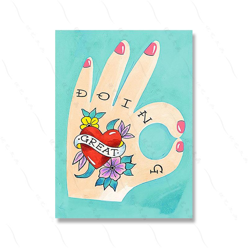 Pop Abstract Funny Tiger Girl Boho Hippie Wall Art Canvas Painting Nordic Posters And Prints Wall Pictures Kid Living Room Decor