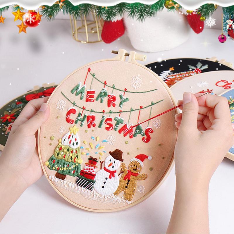 Christmas Embroidery Kit Merry Christmas Embroidery Kits With Patterns Christmas Stocking Ornaments Craft Kits Christmas