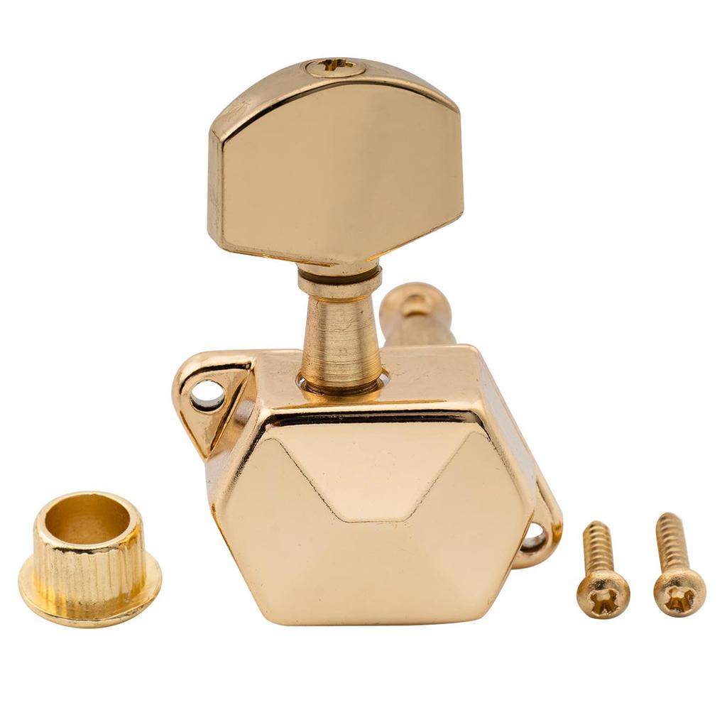 Musiclily Pro guitar tuning pegs for electric gold 6-in-line Stratocaster/Telecaster guitars, finish.