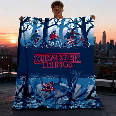 1 шт. Плед Stranger Things для улицы, легкий фланелевый плед для путешествий, кемпинга, гостиной, дивана, кресла, мягкий