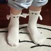 1 Pair Club Celebrity Ins Fashion Funny Creative Magnetic Attraction Hands Black White Cartoon Eyes Couples Sox Socks