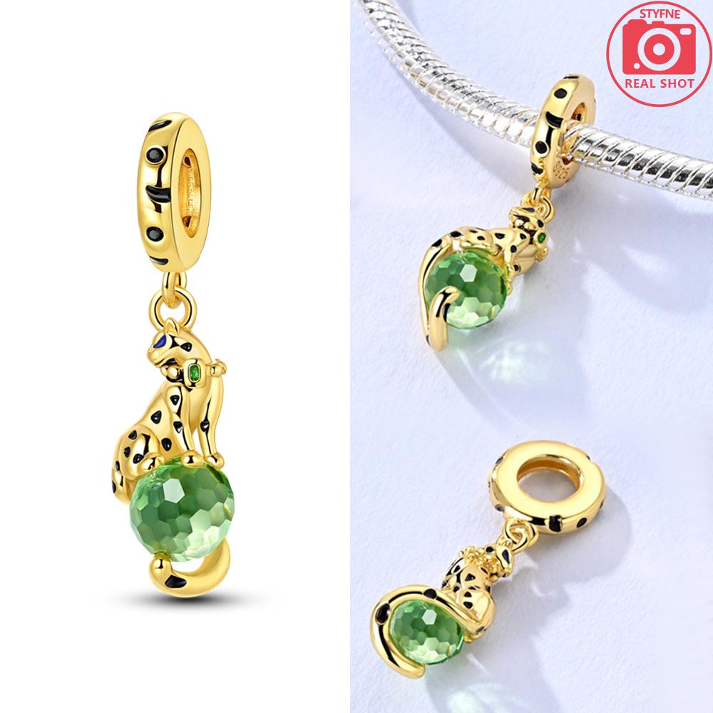 Gold Diy Charms Beads Inlaid Zircon Original Copper Sun Leopard Pendants Fit Bracelet Diy Jewelry Women Gift