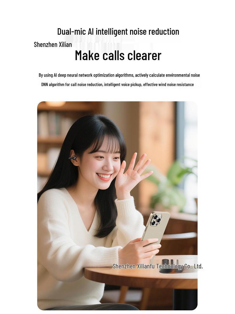 Miniso M09 Smart Translation Bluetooth Earphones - Clip-On, High-Quality Sound, Long Battery Life