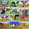 Cow Animal DIY 5D Diamond Painting Rhinestones Mosaic Full Round Drill Flower Diamond Embroidery Cross Stitch Kits Home Decor