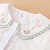 Рубашка для девочек с вышитым воротником, блузка с длинными рукавами для милой девочки 2-6 лет, детская белая рубашка