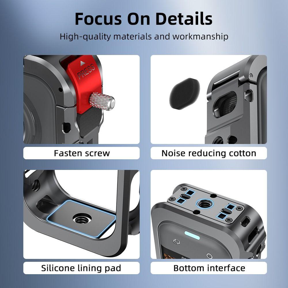 С крышкой объектива, металлический каркас, клетка для камеры из алюминиевого сплава для экшн-камеры Insta360 X5, аксессуары