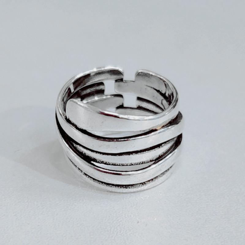 ANEMJERY простое многослойное кольцо с гладкой поверхностью для женщин, модное универсальное индивидуальное ювелирное украшение для вечеринки, аксессуар