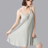 Women Nightgown Bamboo Cotton Stretchy Breathable Comfortable Sleepshirt Loose Strap Slip Dress Plus Size