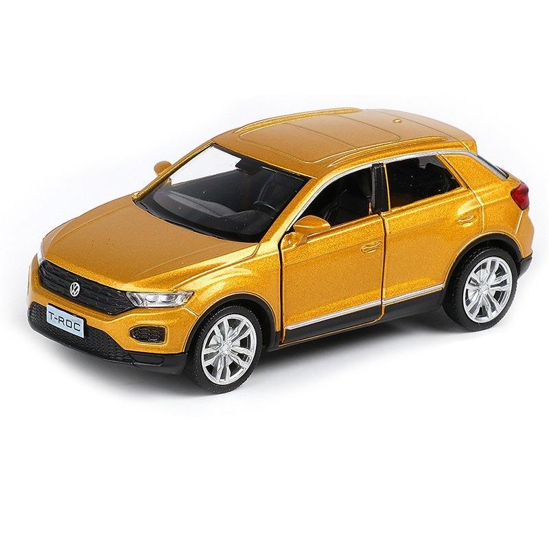 1/36 Модель автомобиля из сплава Volkswagen T-ROC Литая под давлением и игрушечные транспортные средства Металлическая модель автомобиля Симуляция Оттягивание назад Коллекция Детская игрушка F344
