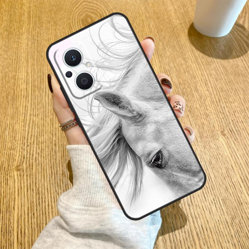 Чехол-эскиз лошади для OPPO Reno 7 8 Lite 14 F 13F 12F 11F 13 12 11 10 Pro Чехол для OPPO Find X9 X8 X6 X5 Pro
