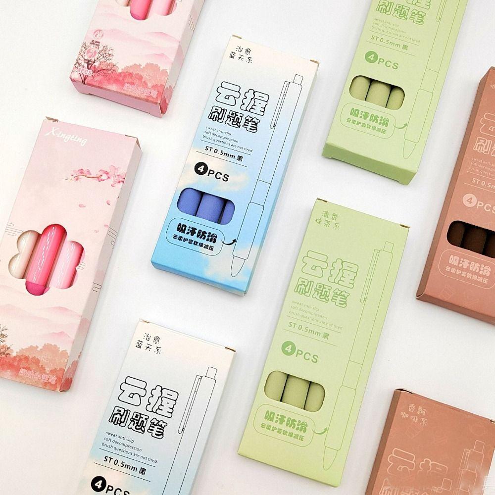 4 шт./компл. простые гелевые ручки 0,5 мм роликовая ручка чернильная ручка шариковая ручка школьные канцелярские принадлежности