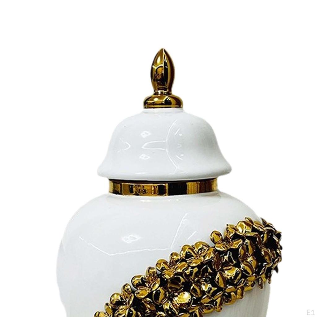 Керамическая имбирная банка для хранения цветов, ваза для хранения с крышкой, орнамент, фарфор, декоративная ручная работа для