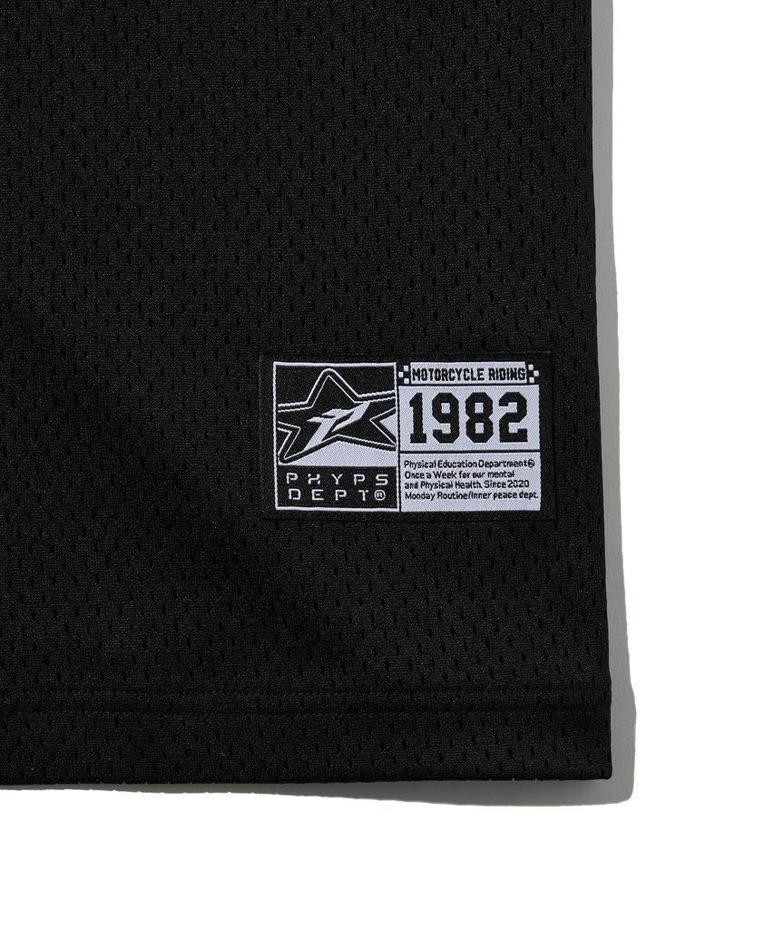 PHYPS MOTORCYCLE Motorcycle Piping Mesh Short Sleeve Black