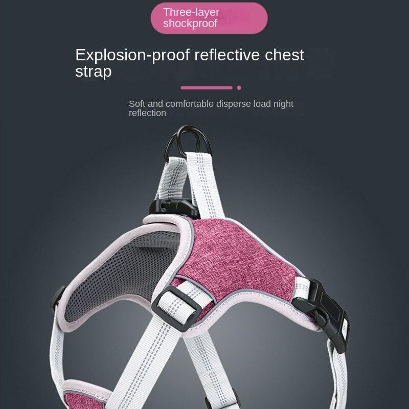 2023 Ремень для поводка для собак Нагрудный ремень для домашних животных Светоотражающий жилет на груди Назад